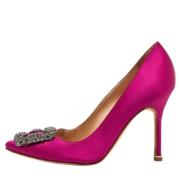 Pre-owned Satin heels Manolo Blahnik Pre-owned , Pink , Dames