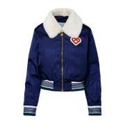 Blauwe Jas met Logo Patch Casablanca , Blue , Dames