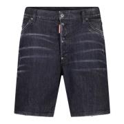 Slim Fit Stretch Denim Shorts Dsquared2 , Black , Heren