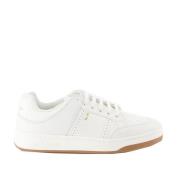 Witte Leren Sneakers met Geperforeerd Detail Saint Laurent , White , H...
