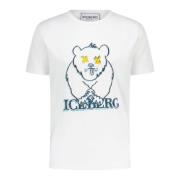 Bedrukt katoenen T-shirt Iceberg , White , Heren
