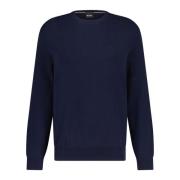 Fijngebreide Pullover Regular-Fit Ronde Hals Hugo Boss , Blue , Heren