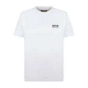 Logo Star T-Shirt in wit en zwart Golden Goose , White , Dames
