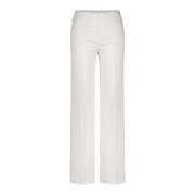 Comfortabele Jersey High-Waist Wijde Pijpen Broek Marc Cain , White , ...