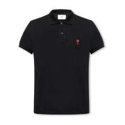 Polo shirt met logo Ami Paris , Black , Heren