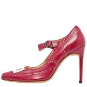 Pre-owned Leather heels Manolo Blahnik Pre-owned , Pink , Dames