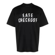 Zwarte katoenen T-shirt met voor- en achterprint 44 Label Group , Blac...
