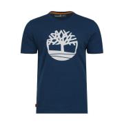 Witte korte mouw T-shirt Timberland , Blue , Heren