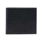 LT Grijs Zwart Bi-Fold Portemonnee Emporio Armani , Black , Heren