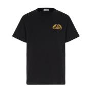 Gouden Zegel Logo T-shirts en Polos Alexander McQueen , Black , Heren