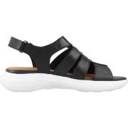 Comfortabele platte sandalen voor vrouwen Geox , Black , Dames