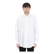 Elegante Ontspannen Shirt met Subtiel Logo Moschino , White , Heren