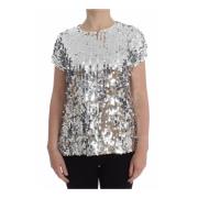 Betoverende Sicilië Paillettenblouse Dolce & Gabbana , Gray , Dames