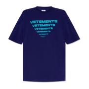 T-shirt met logo Vetements , Purple , Heren