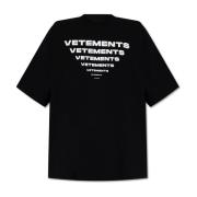T-shirt met logo Vetements , Black , Heren