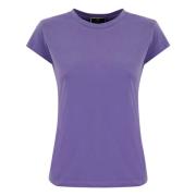 Dames T-shirts en Polos met Logo Elisabetta Franchi , Purple , Dames