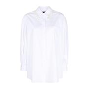 Witte Klassieke Pofmouw Shirt met Borduursel Simone Rocha , White , Da...