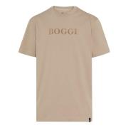 Katoenen T-shirt Boggi Milano , Beige , Heren