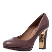 Pre-owned Leather heels Salvatore Ferragamo Pre-owned , Brown , Dames