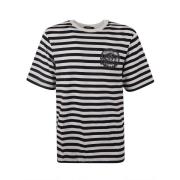 Gestreept Jersey T-shirt met Geborduurd Nautisch Embleem Versace , Mul...