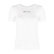 Elegante Minimalistische T-shirt Champion , White , Dames