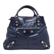 Pre-owned Leather totes Balenciaga Vintage , Blue , Dames