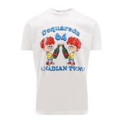 Wit Crew-neck T-Shirt Dsquared2 , White , Heren