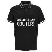 Logo R Katoenen Piquet Polo Shirt Versace Jeans Couture , Black , Here...