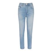 Faded denim slim fit jeans Balmain , Blue , Dames