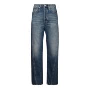 Blauwe Twisted Leg Broek Lanvin , Blue , Heren