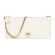 Witte Horizontal Flat Pochette met Rits Pinko , White , Dames