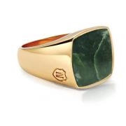 Gouden Zegelring met Groene Jade Nialaya , Yellow , Heren