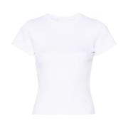 Witte Geribbelde T-shirt met Uitgesneden Detail Axel Arigato , White ,...