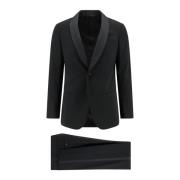 Zwart pak met sjaalkraag Giorgio Armani , Black , Heren