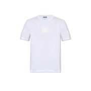 T-shirt met logo Moschino , White , Heren