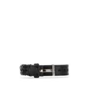 Zwarte leren armband Tom Ford , Black , Heren