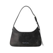 Micro Crackle Hobo Tas Acne Studios , Black , Dames