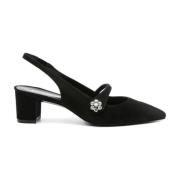 Kristalbloem Sandaal Stuart Weitzman , Black , Dames