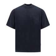 Katoenen T-Shirt met Rits Sacai , Blue , Heren