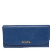 Pre-owned Leather wallets Miu Miu Pre-owned , Blue , Dames