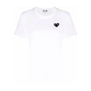 Zwart Hart Logo T-Shirt Comme des Garçons Play , White , Dames
