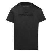 Zwart Logo Print Katoenen T-Shirt Maison Margiela , Black , Dames
