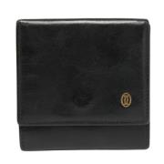 Pre-owned Leather wallets Cartier Vintage , Black , Dames