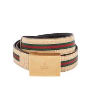 Pre-owned Leather belts Gucci Vintage , Beige , Dames