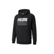 Power Logo Hood Felpa Puma , Black , Heren