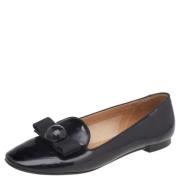 Pre-owned Leather flats Salvatore Ferragamo Pre-owned , Black , Dames