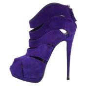 Pre-owned Suede boots Giuseppe Zanotti Pre-owned , Purple , Dames