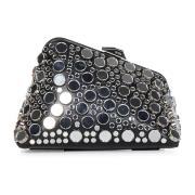 Zwarte kalfsleren mini clutch met zilveren studs The Attico , Black , ...