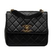 Pre-owned Leather shoulder-bags Chanel Vintage , Black , Dames