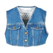 Denimvest met klepzakken en knopen Philosophy di Lorenzo Serafini , Bl...